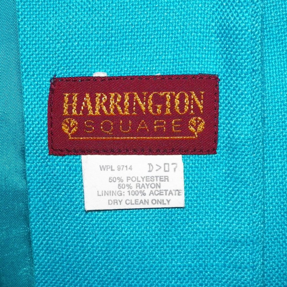 VTG Harrington Square 2PC Blue Skirt Jacket Suit - Picture 9 of 9